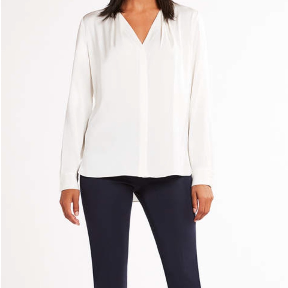 Elie Tahari Rosalina cornflower silk blouse